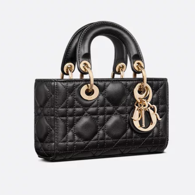 Dior Lady D-Joy Lambskin Micro Bag - Black Cannage