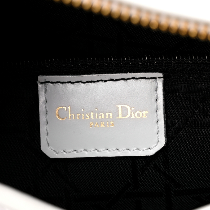 Dior Large Lady Dior Cannage Lambskin Bag - Latte