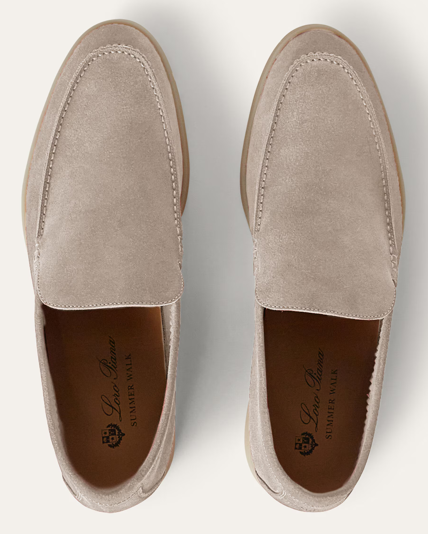 Loro Piana Summer Walk Suede Loafers - Classic Beige (D840)