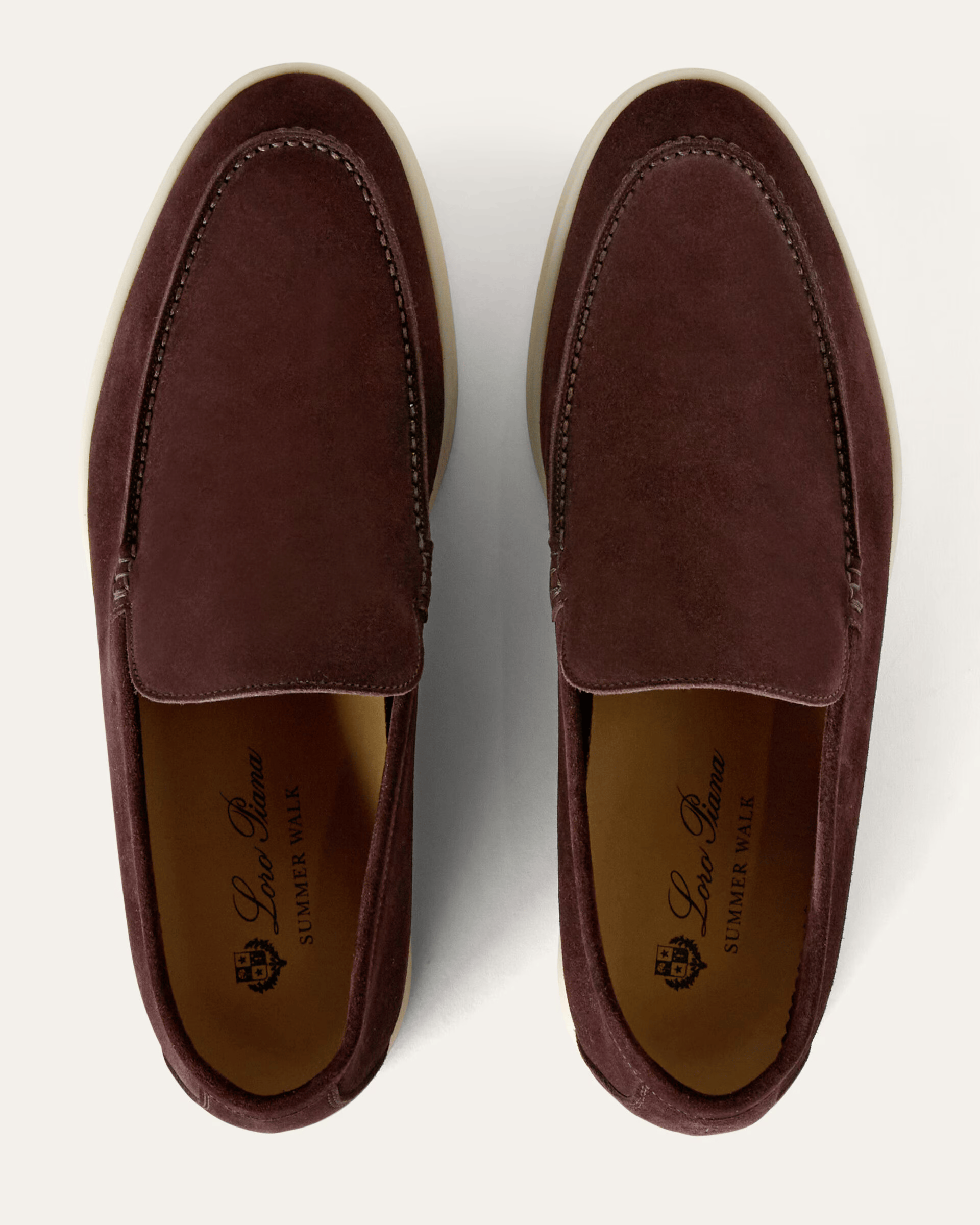 Loro Piana Summer Walk Suede Loafers - Amarone