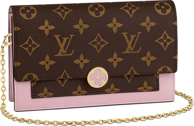 Louis Vuitton Monogram Canvas Flore Chain Wallet Bag - Rose Ballerine