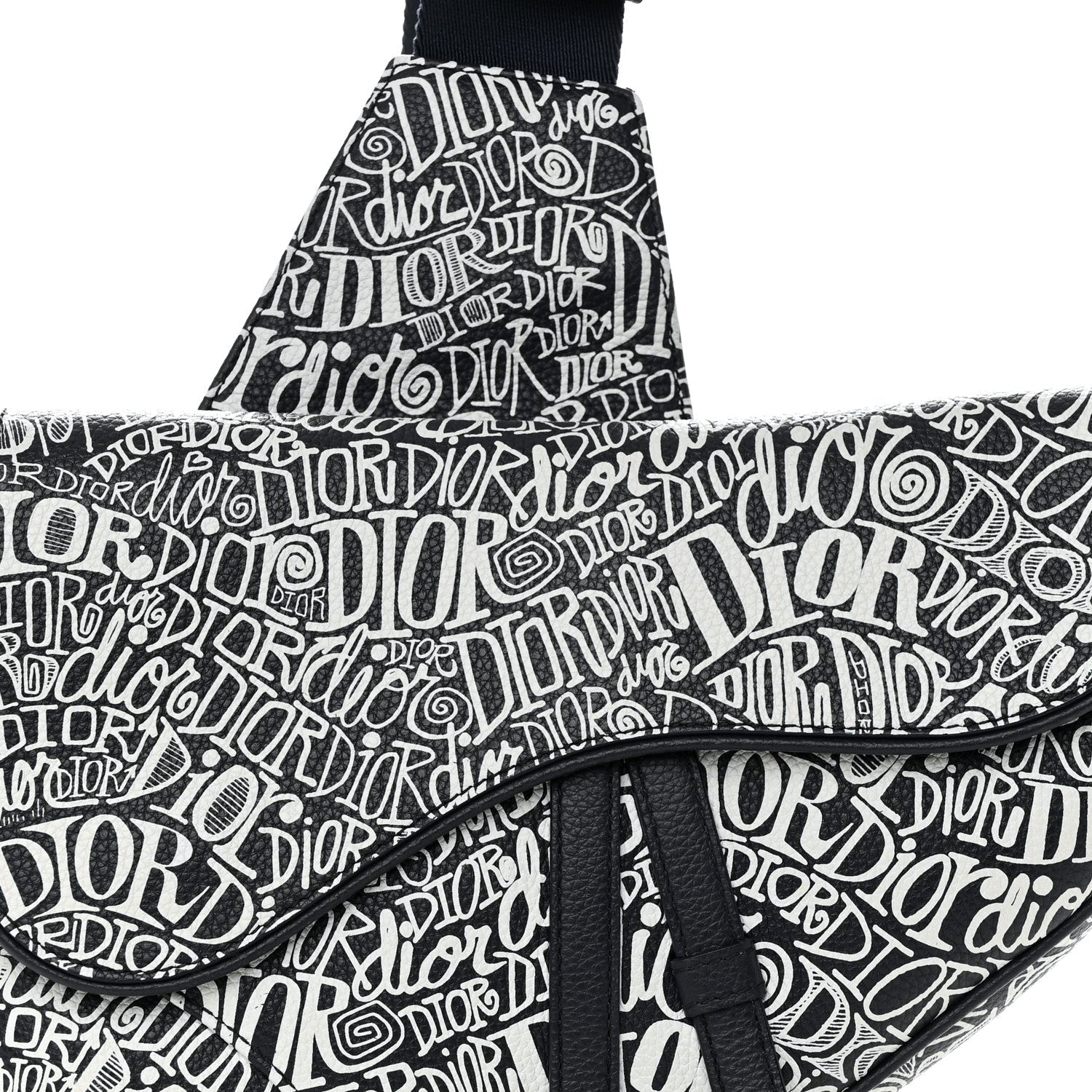 Dior x SHAWN STUSSY Grained Calfskin Saddle Bag - Navy Blue