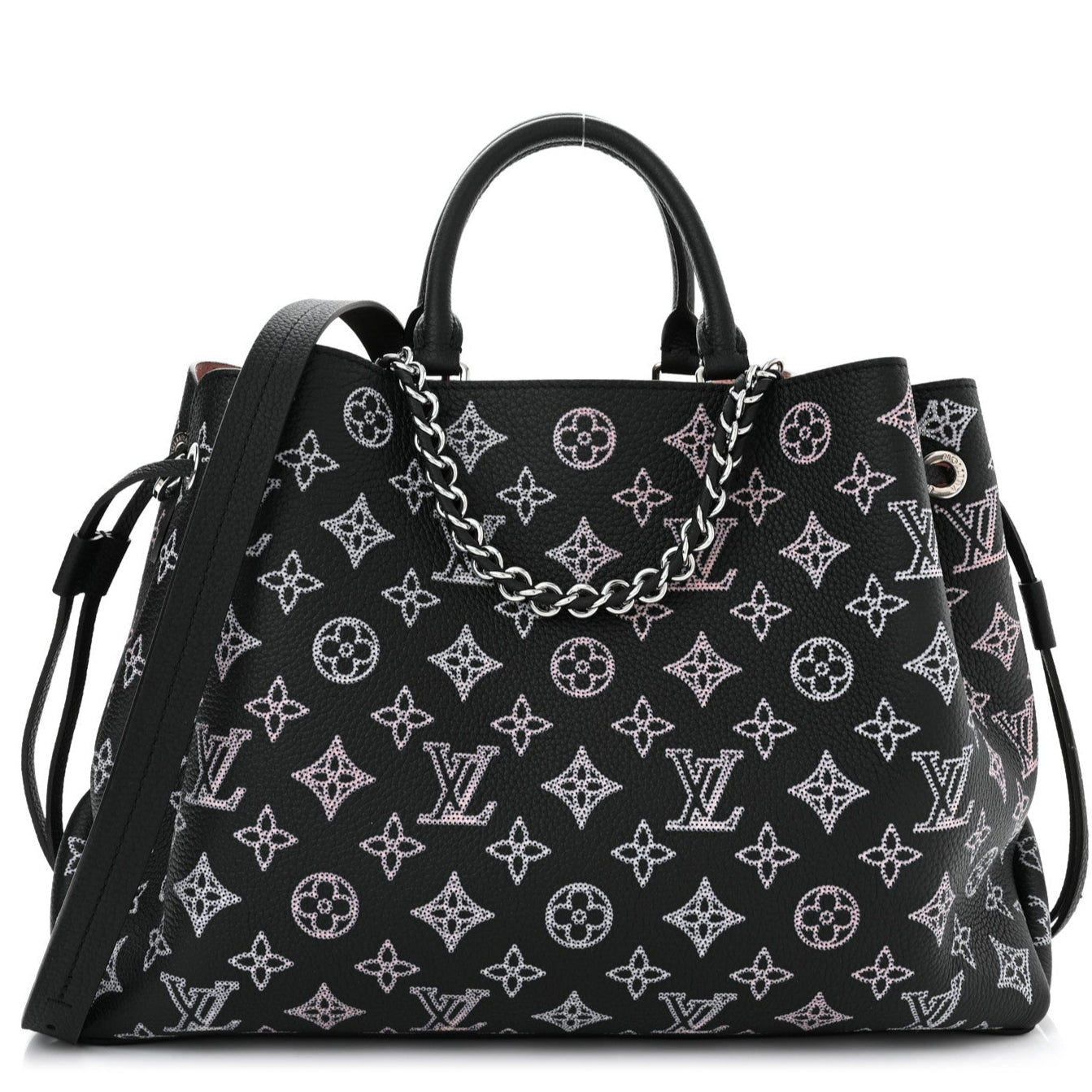 Louis Vuitton Mahina Leather Bella Tote Handbag - Black