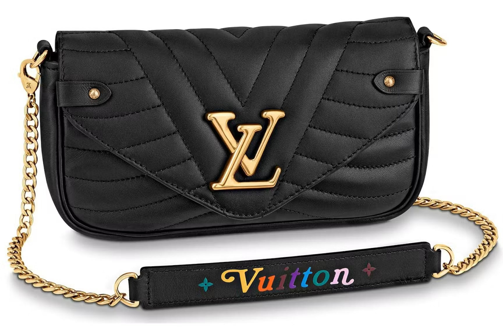 Louis Vuitton New Wave Chain Pochette Crossbody Bag - Black