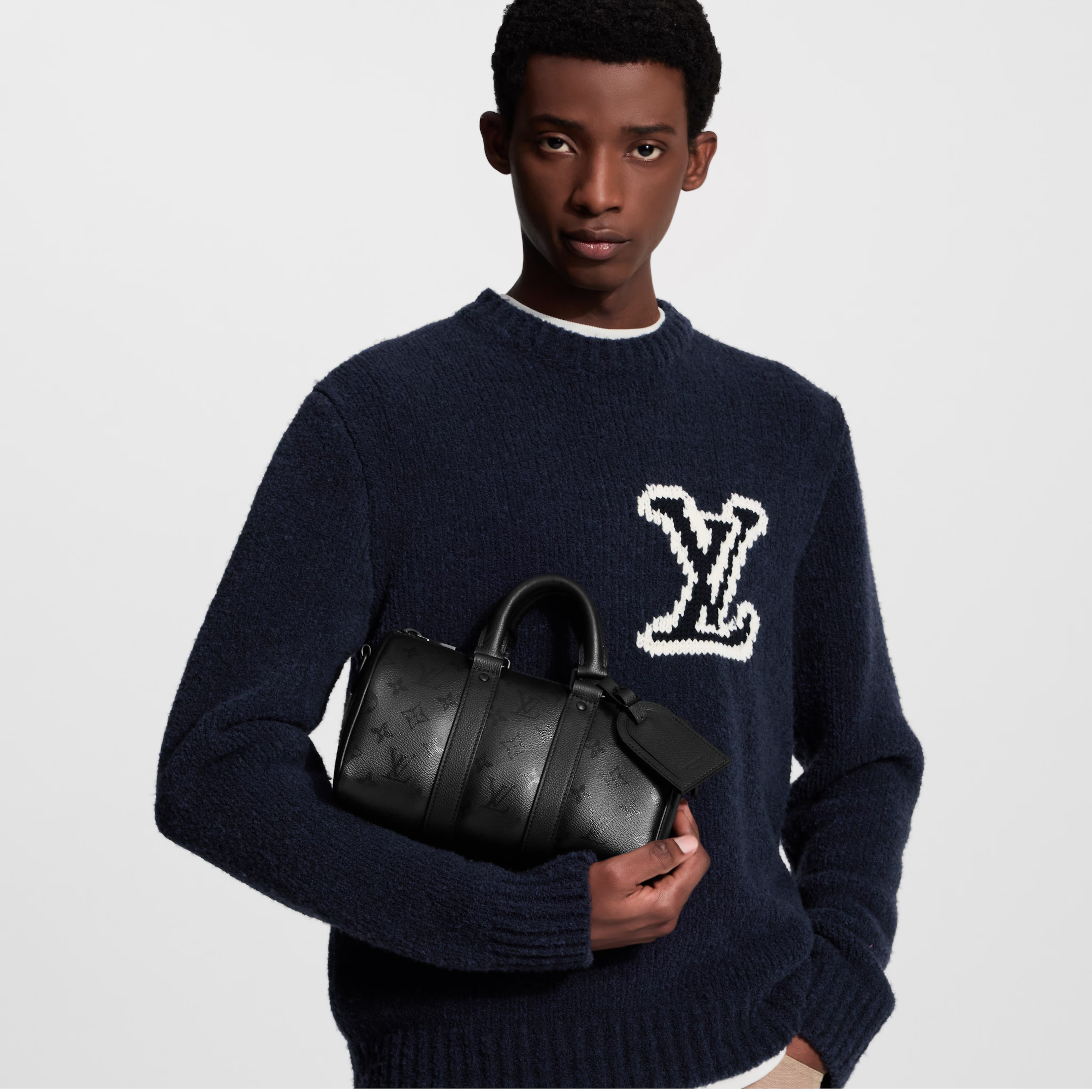 Louis Vuitton Monogram Midnight Canvas Keepall Bandoulière 25 Duffle Bag – Black