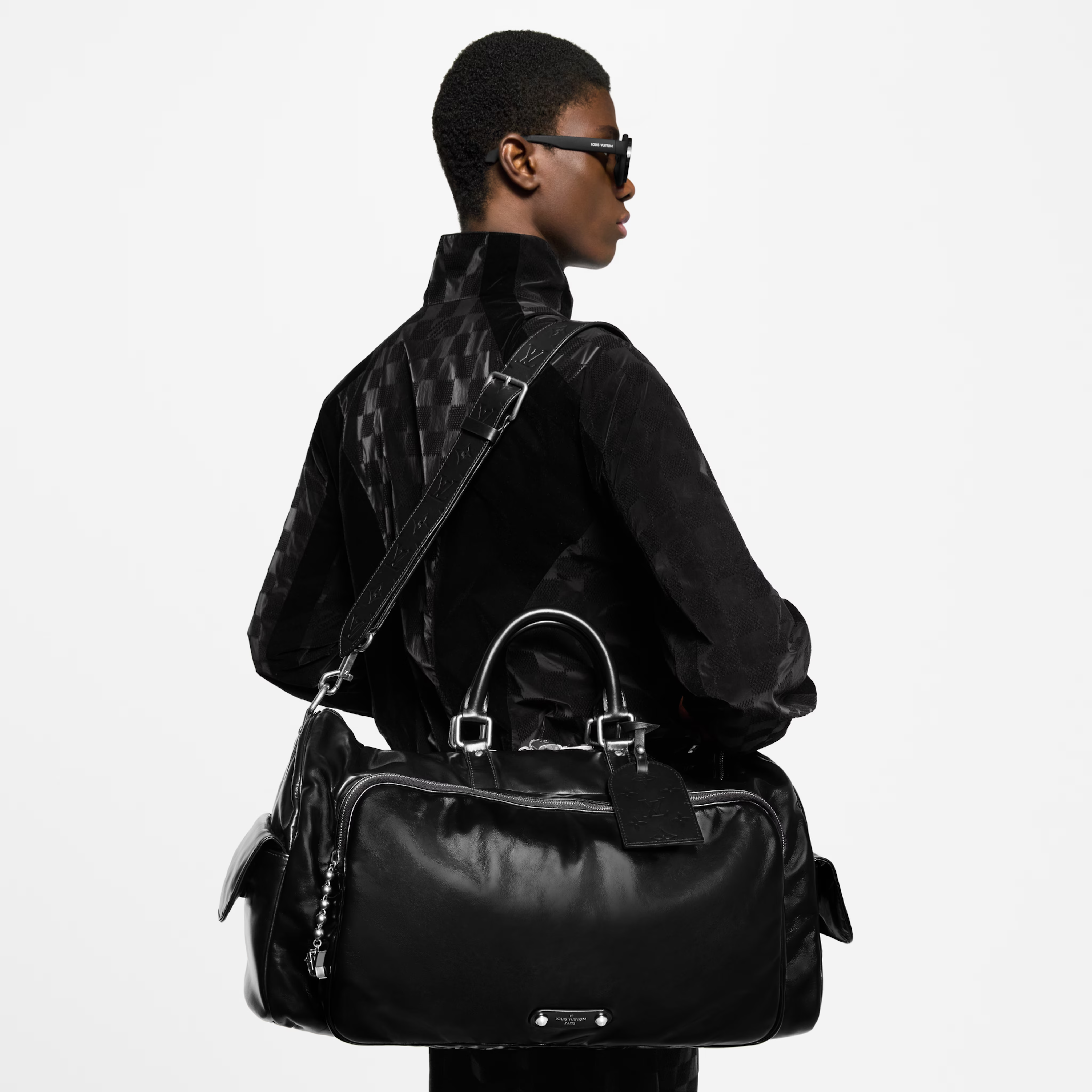 Louis Vuitton Calfskin Keepall Cargo Bandoulière 50 Travel Bag – Black