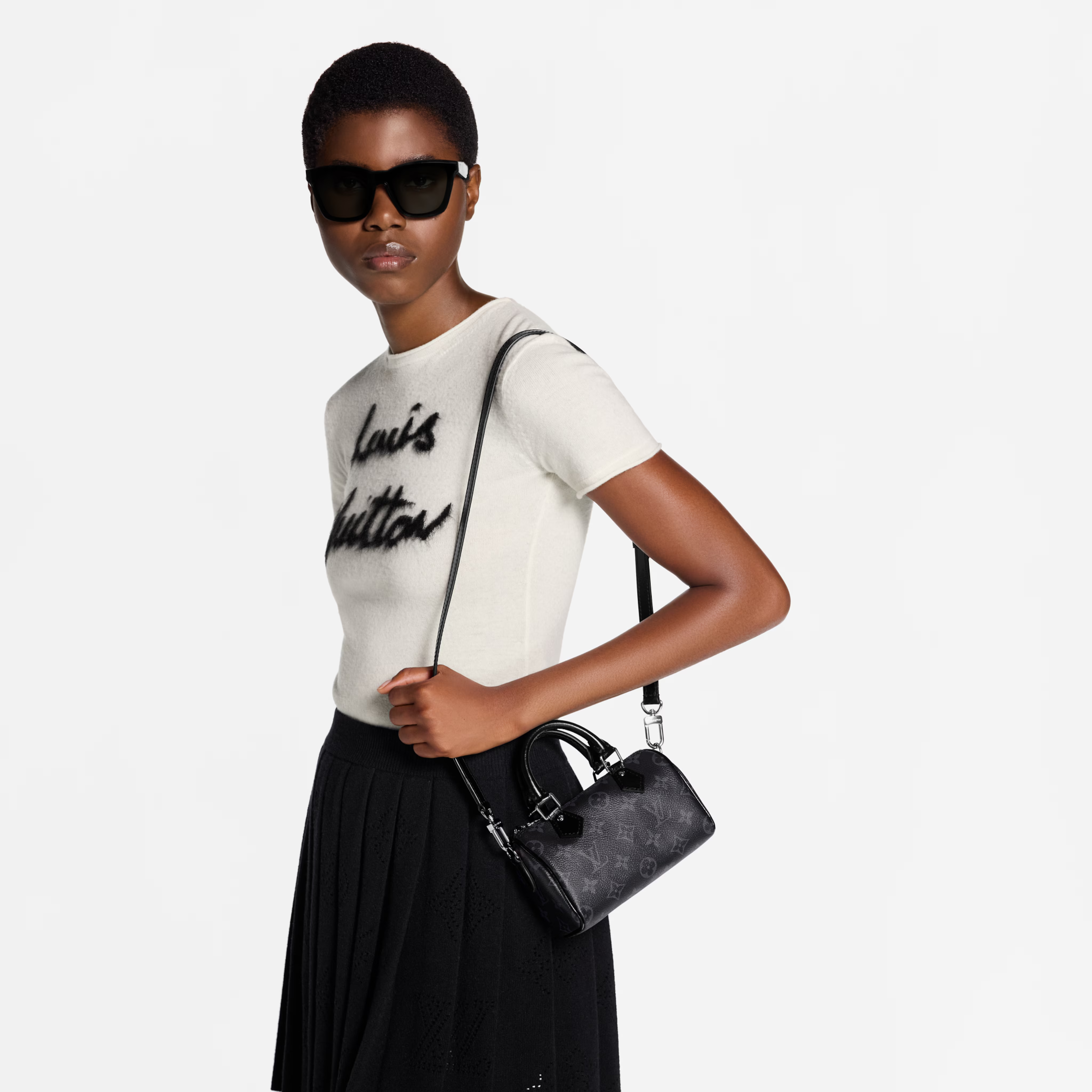 Louis Vuitton Monogram Eclipse Nano Speedy Handbag – Black