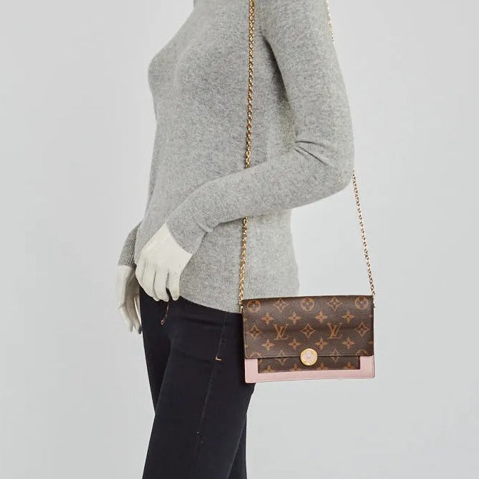 Louis Vuitton Monogram Canvas Flore Chain Wallet Bag - Rose Ballerine