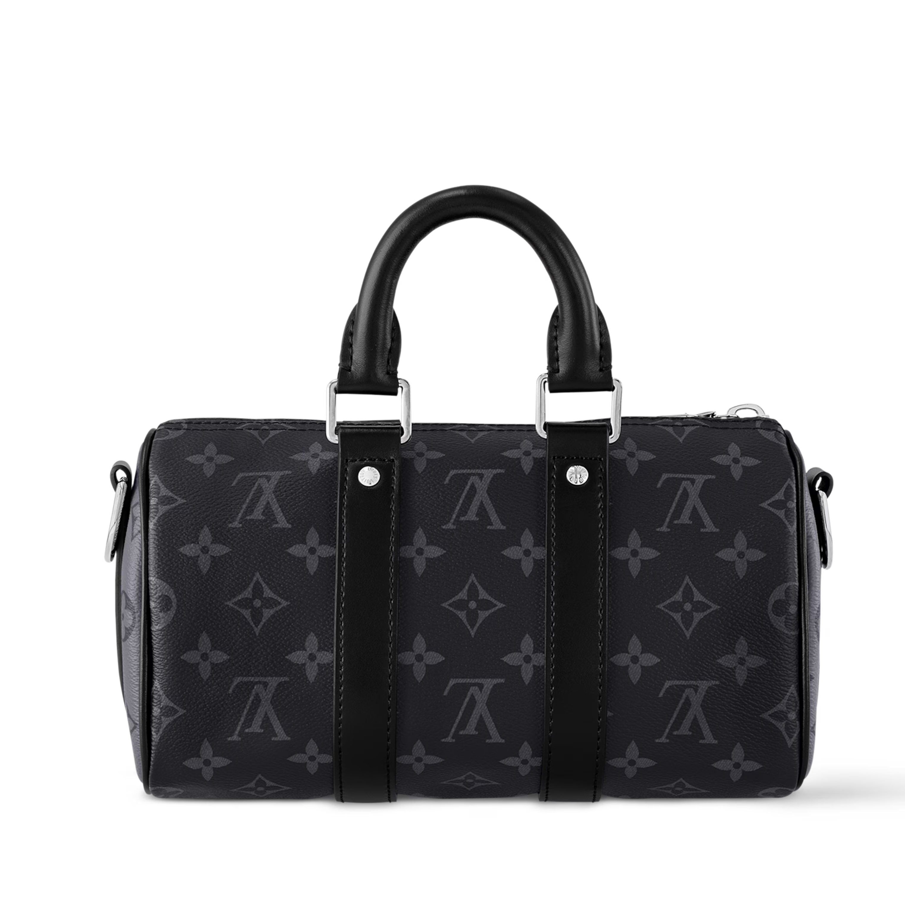 Louis Vuitton Monogram Eclipse Keepall Bandoulière 25 Duffle Bag – Grey