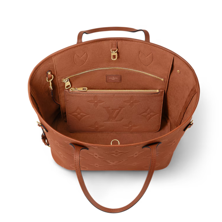 Louis Vuitton Empreinte Monogram Giant Neverfull MM Tote Bag - Cognac