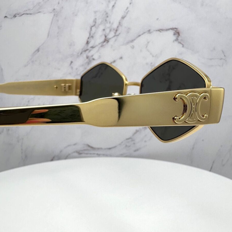 Celine CL40254 30N Triomphe Geometric Metal Gold Sunglasses
