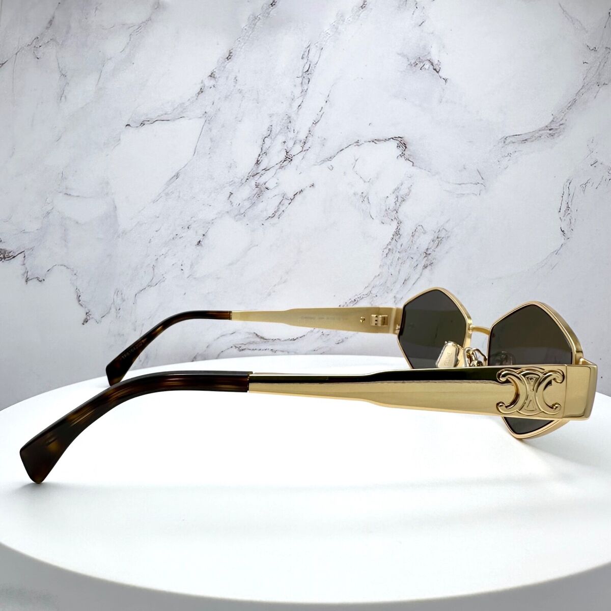Celine CL40254 30N Triomphe Geometric Metal Gold Sunglasses