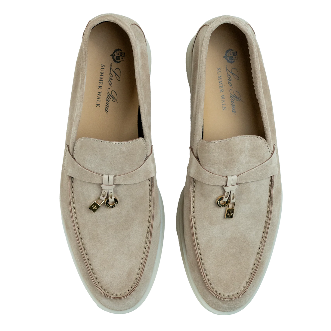 Loro Piana Summer Walk Suede Loafers - Sandstone