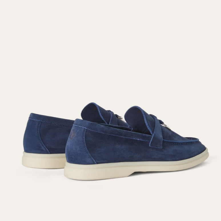 Loro Piana Summer Charms Walk Suede Loafer – True Dark Blue (108)
