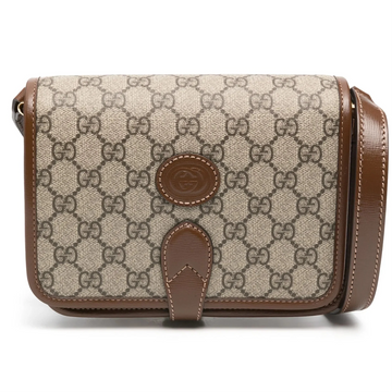 Gucci GG Supreme Mini Interlocking Shoulder Bag – Beige