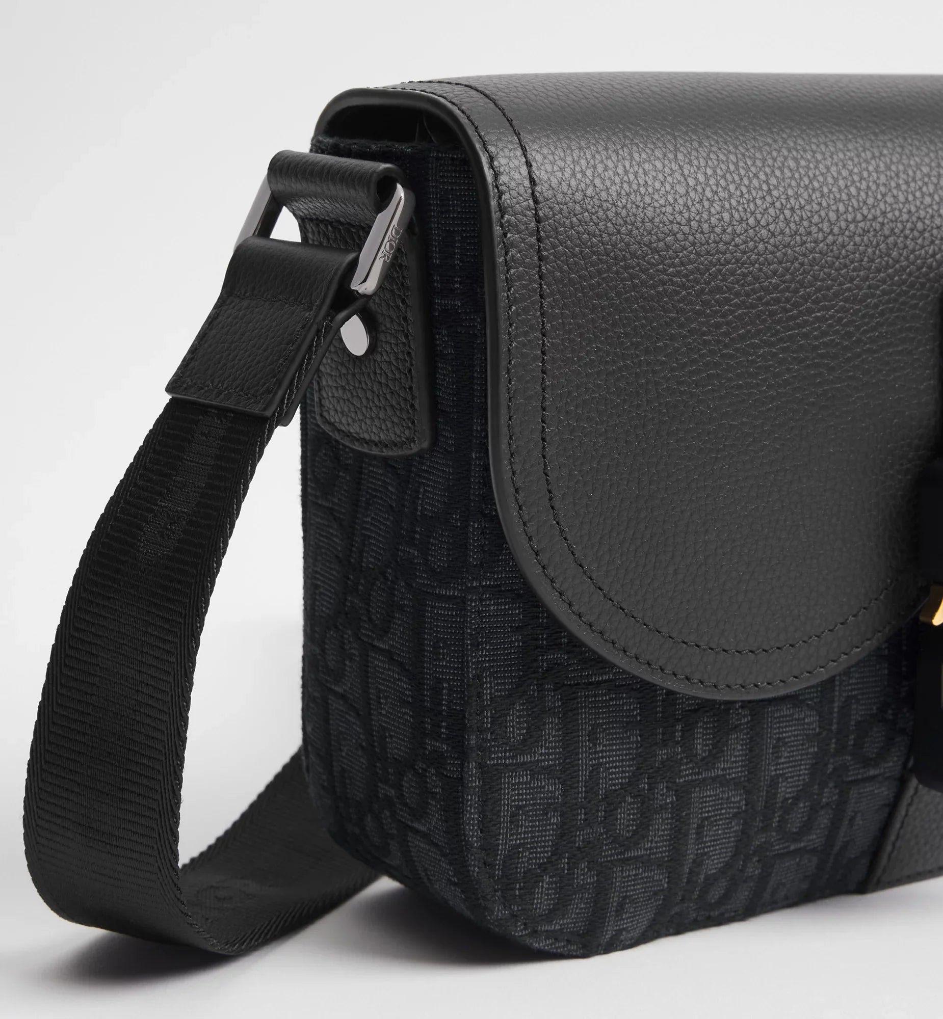Dior Small Saddle Jacquard Messenger Bag with Flap - Black