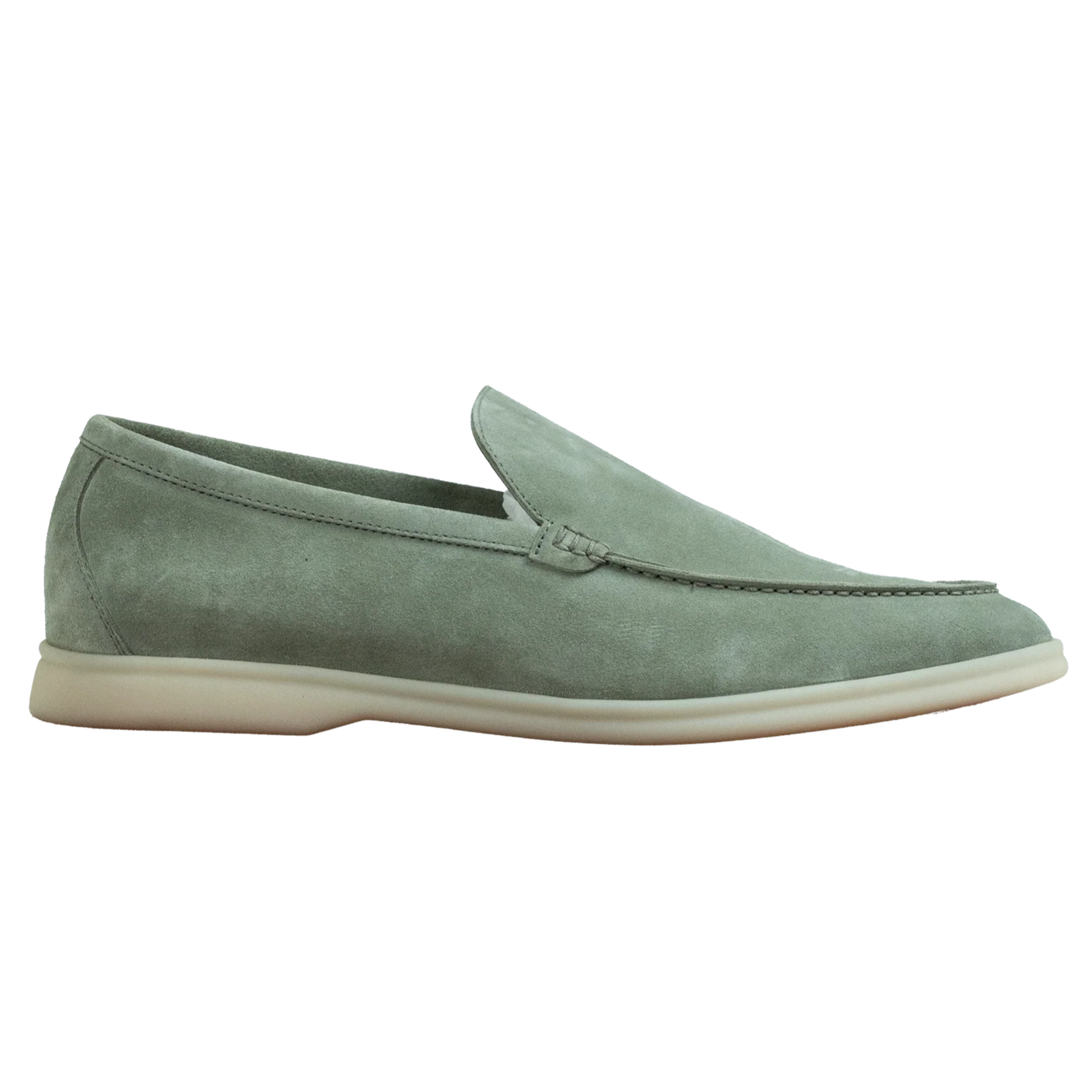Loro Piana Summer Walk Suede Loafers - Frozen Fir (515Z)
