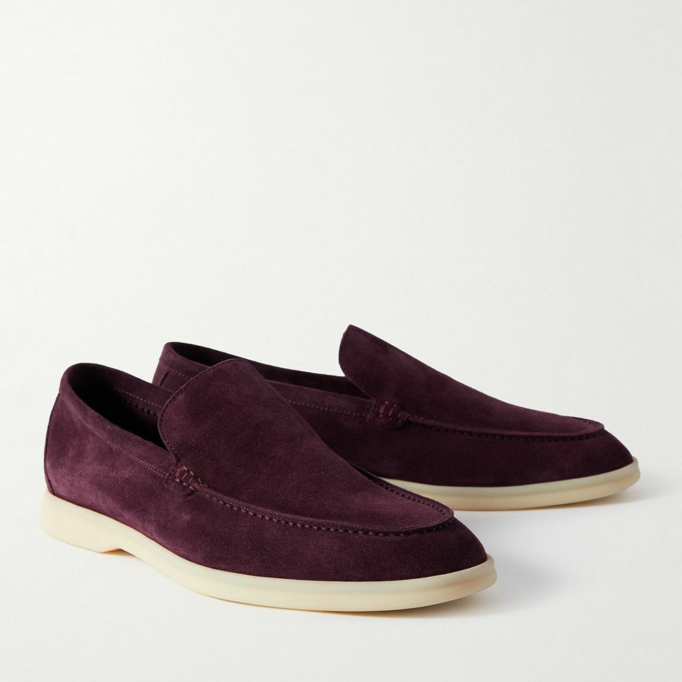 Loro Piana Summer Walk Suede Loafers - Amarone