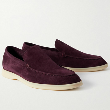 Loro Piana Summer Walk Suede Loafers - Burgundy