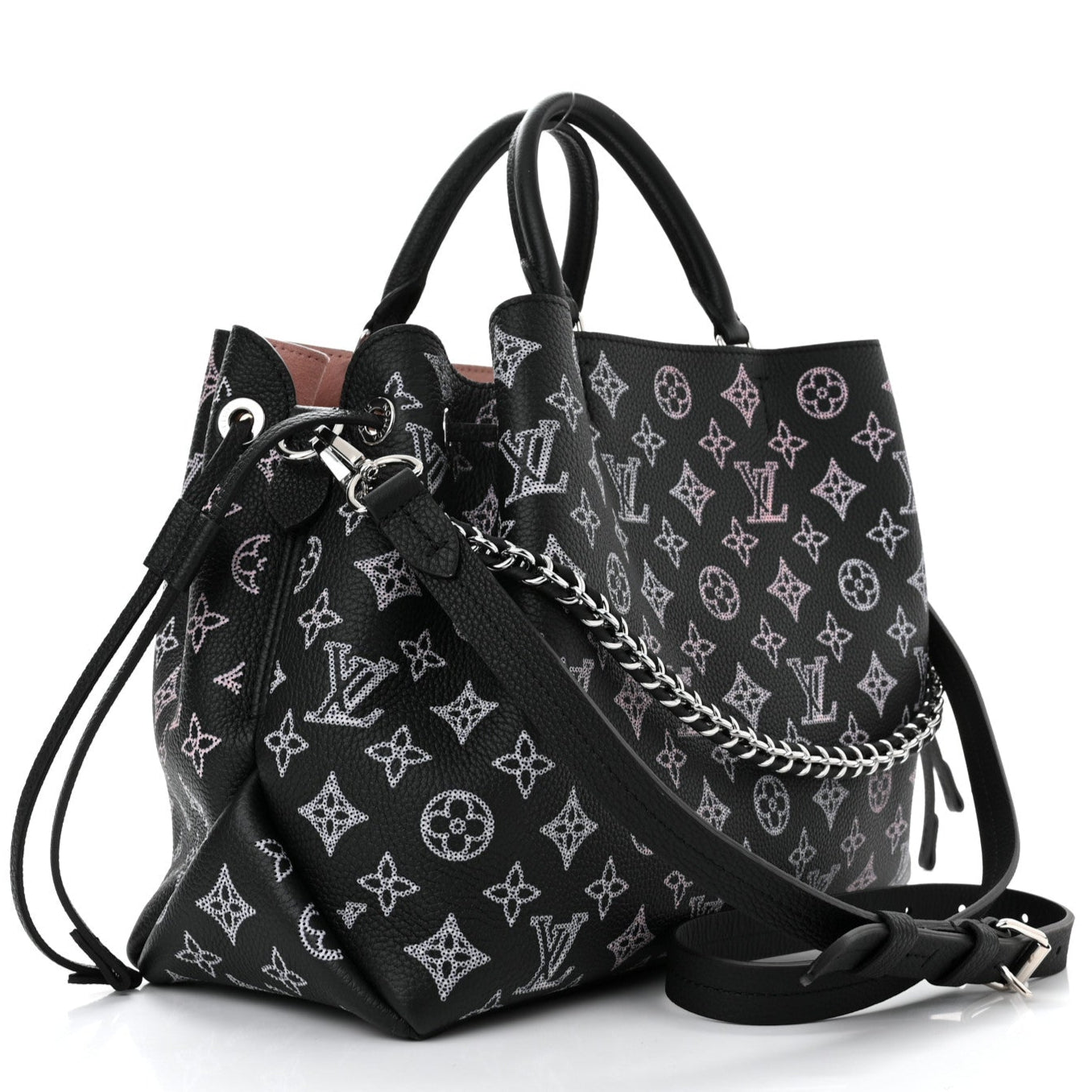 Louis Vuitton Mahina Leather Bella Tote Handbag - Black