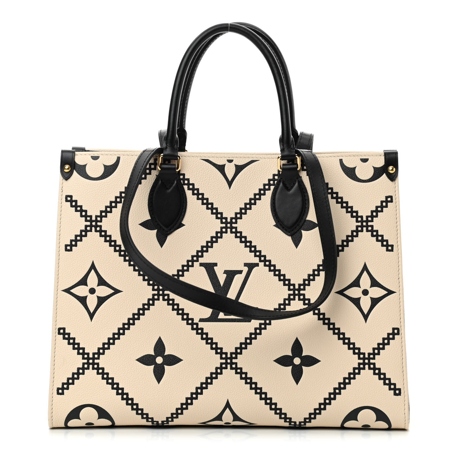 Louis Vuitton Empreinte Monogram Giant Broderies OnTheGo MM Tote Bag - White