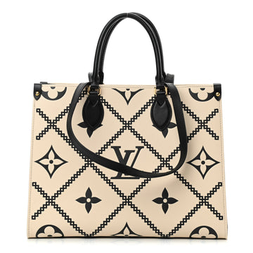 Louis Vuitton Empreinte Monogram Giant Broderies OnTheGo MM Tote Bag - White