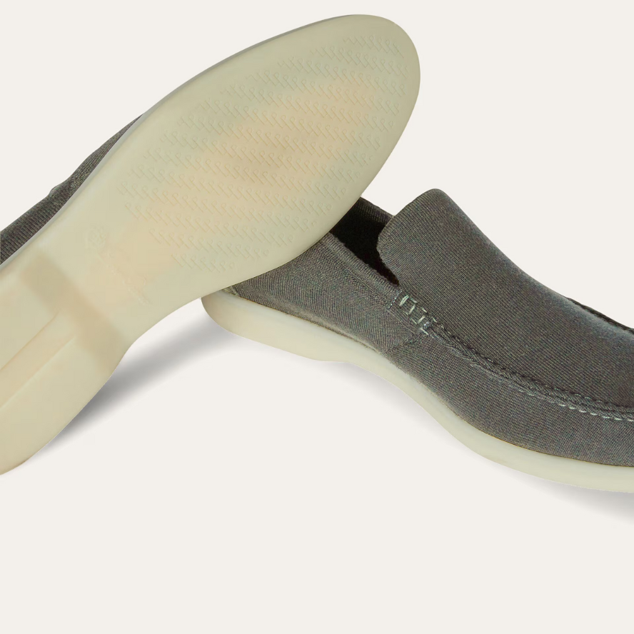 Loro Piana Summer Knitted Walk Wish® Wool Loafers - Green Fog (50UZ)