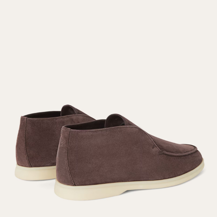Loro Piana Open Walk Suede Ankle Boots - Warm Gray (MD84)