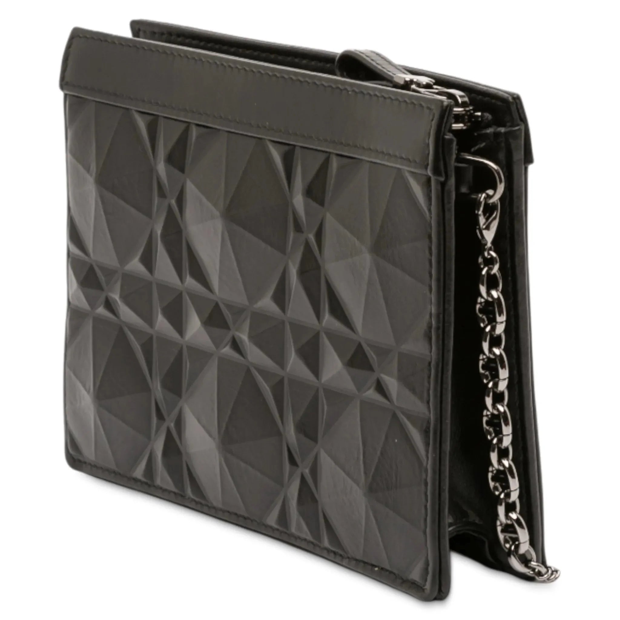 Dior Caro Macrocannage Diamond Quilted Leather Shoulder Bag - Black