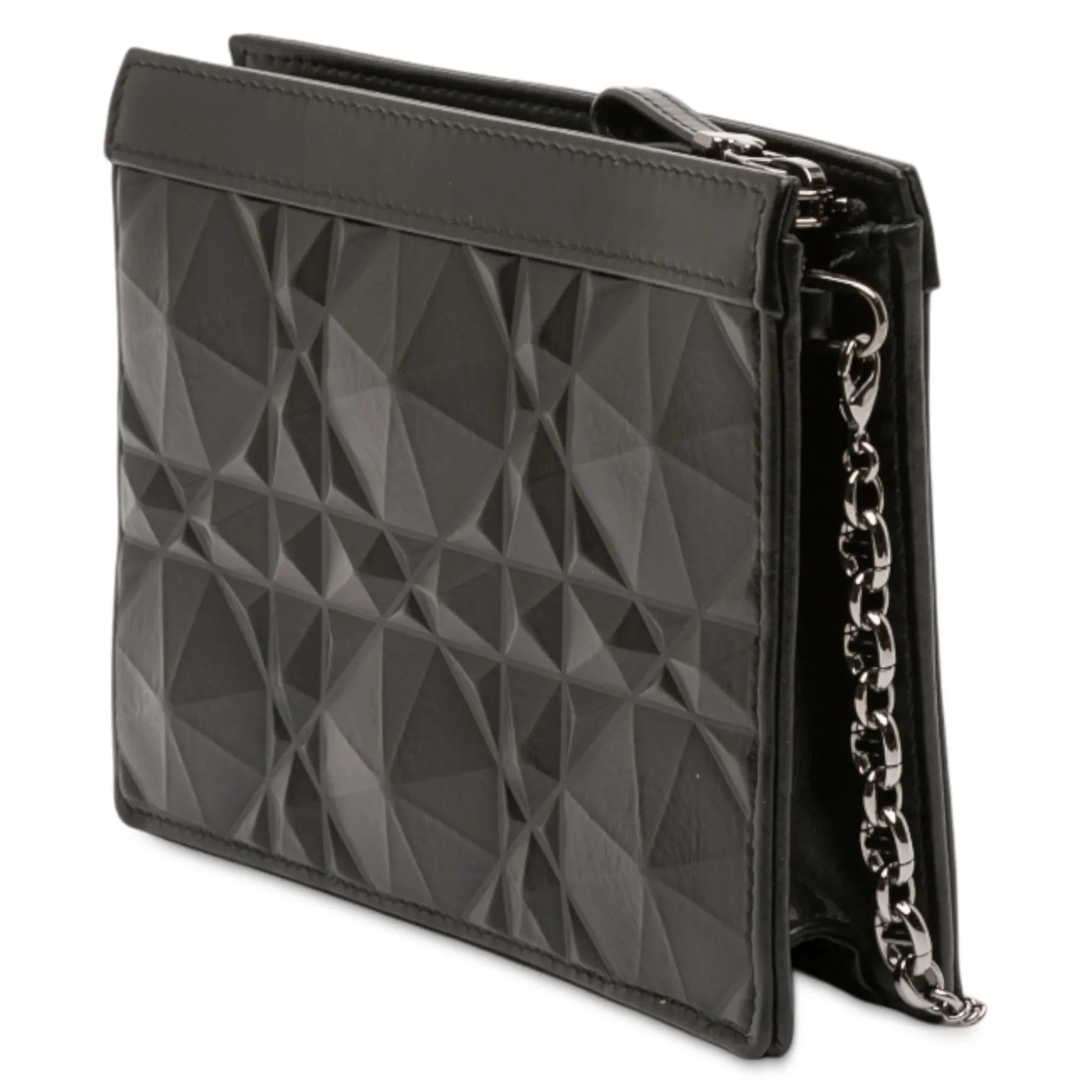 Dior Caro Macrocannage Diamond Quilted Leather Shoulder Bag - Black