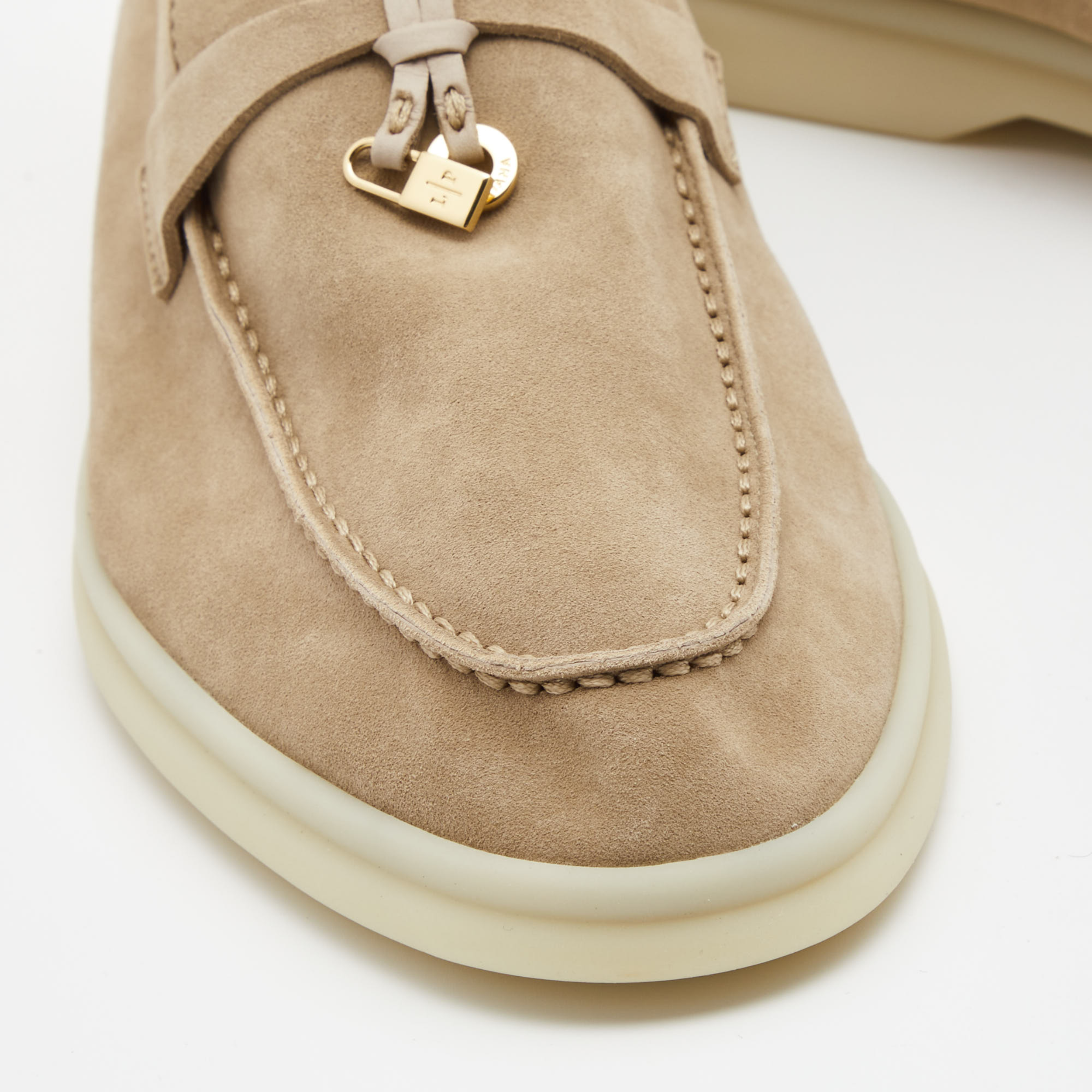 Loro Piana Summer Charms Walk Deerskin Loafers -  Beige (119)