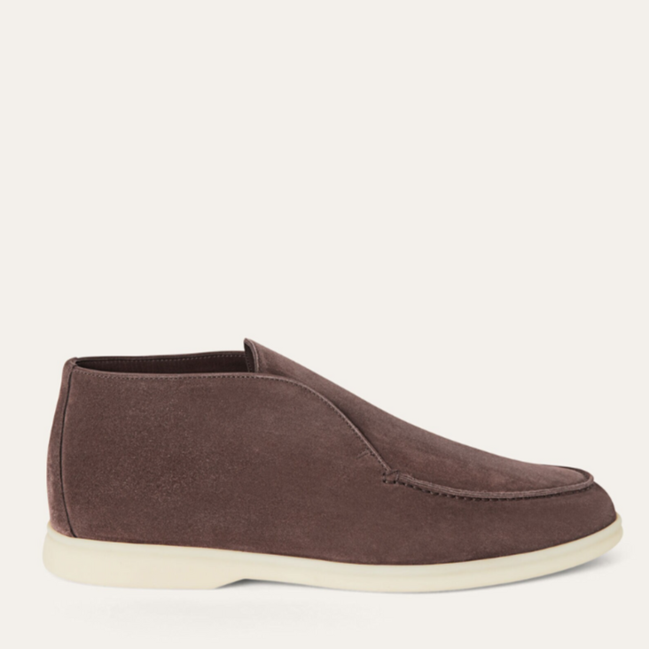 Loro Piana Open Walk Suede Ankle Boots - Warm Gray (MD84)
