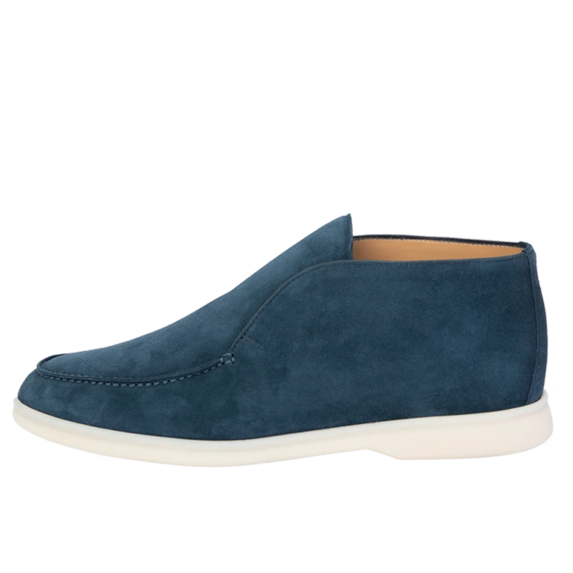 Loro Piana Open Walk Suede Ankle Boots - Dark Blue
