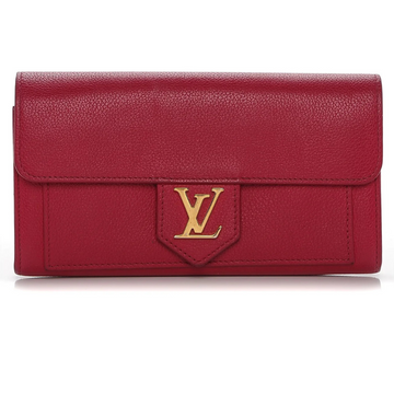 Louis Vuitton Calfskin Leather Lockme Wallet - Red