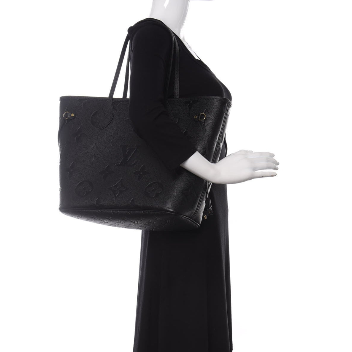 Louis Vuitton Empreinte Monogram Giant Neverfull MM Tote Bag - Black