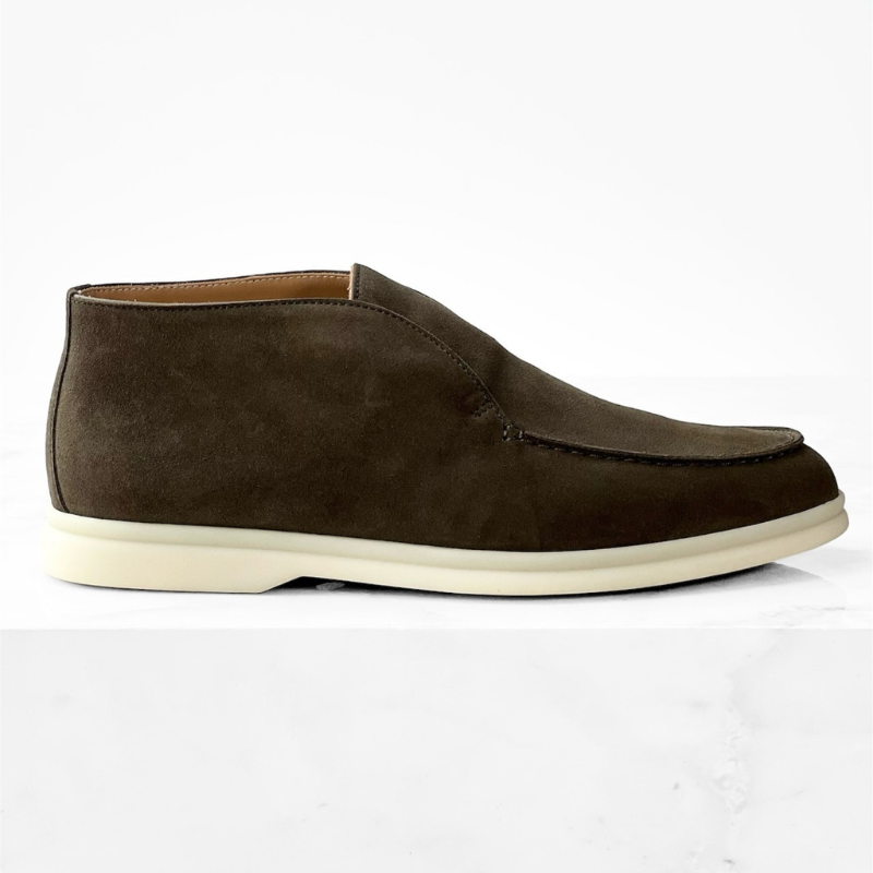 Loro Piana Open Walk Suede Ankle Boot - Warm Gray (MD84)
