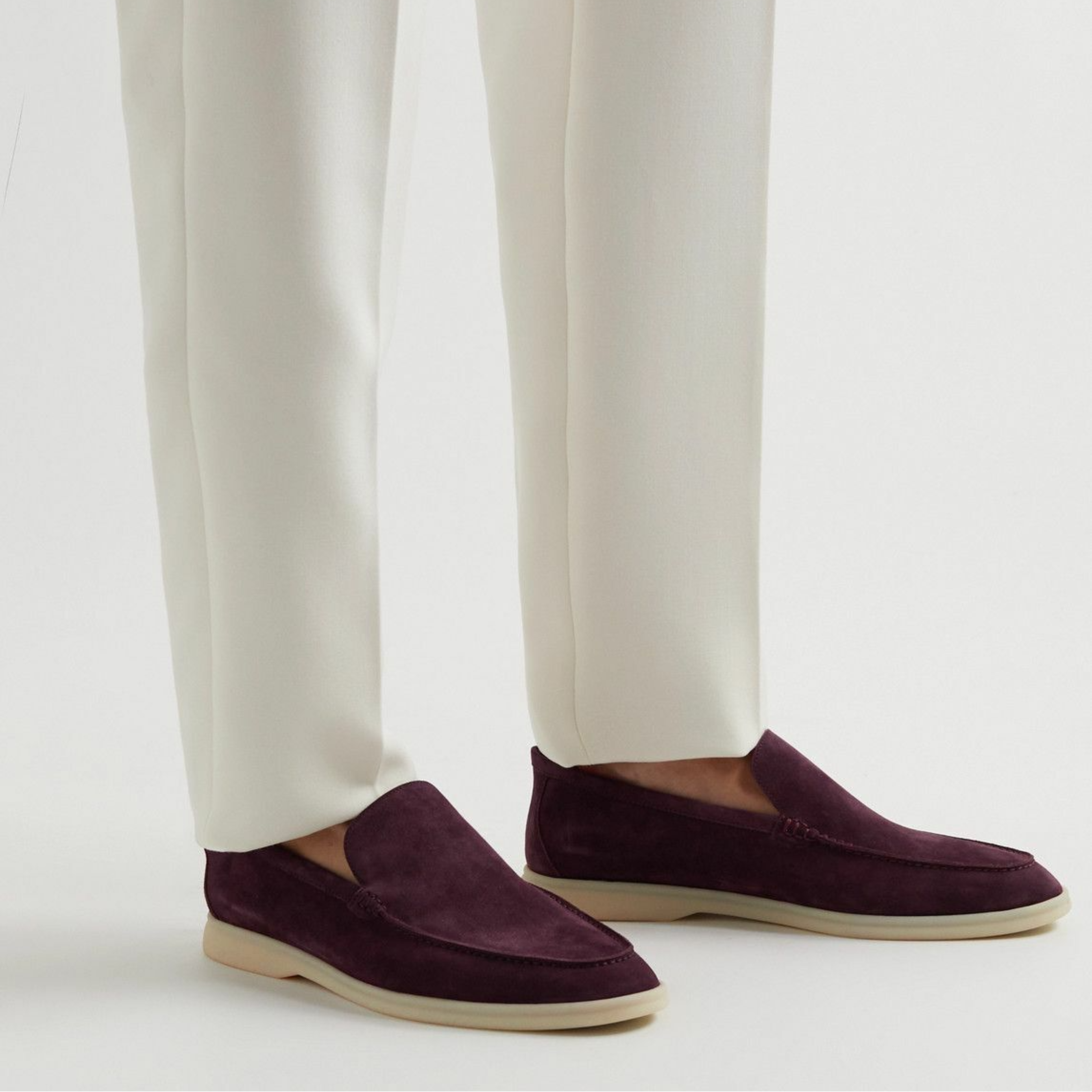 Loro Piana Summer Walk Suede Loafers - Amarone