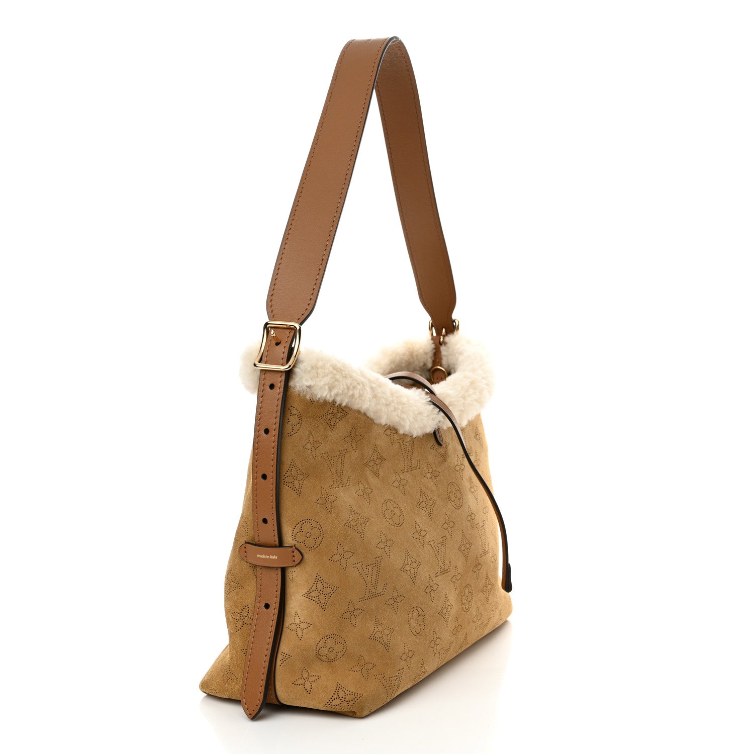 Louis Vuitton Mahina Leather CarryAll BB Shoulder Bag – Beige
