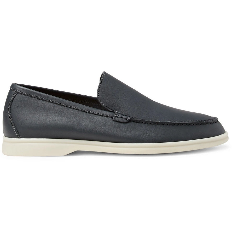 Loro Piana Summer Walk Elk Leather Loafers - Navy Blue (W000)