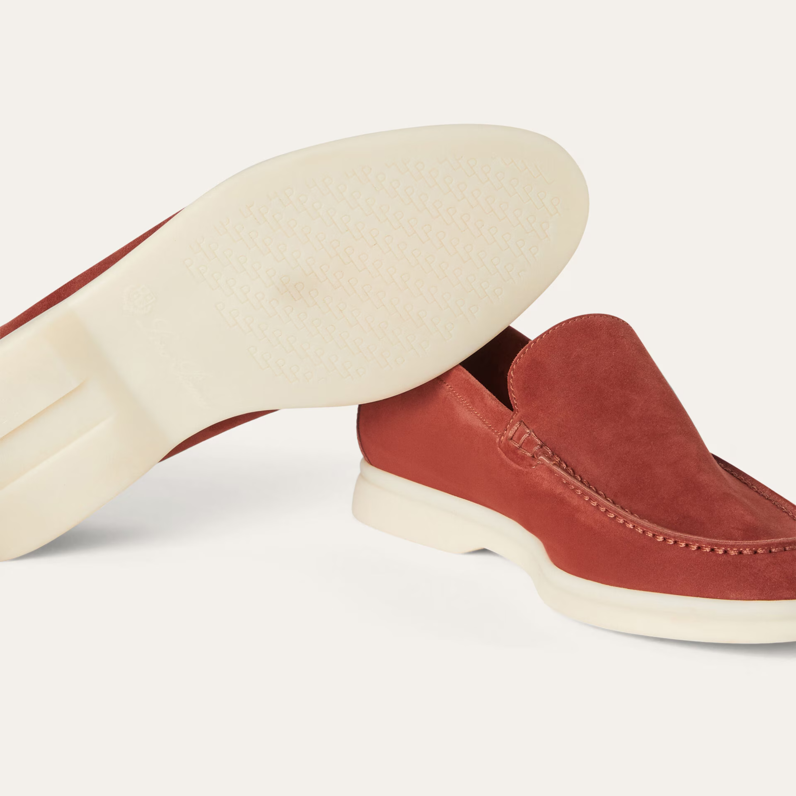 Loro Piana Summer Walk Suede Loafers -  Dried Red (R0DV)