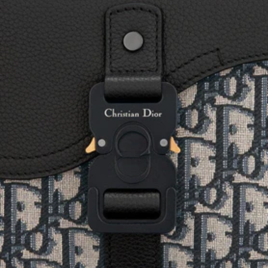 Dior Medium Saddle Messenger Bag with Flap - Black