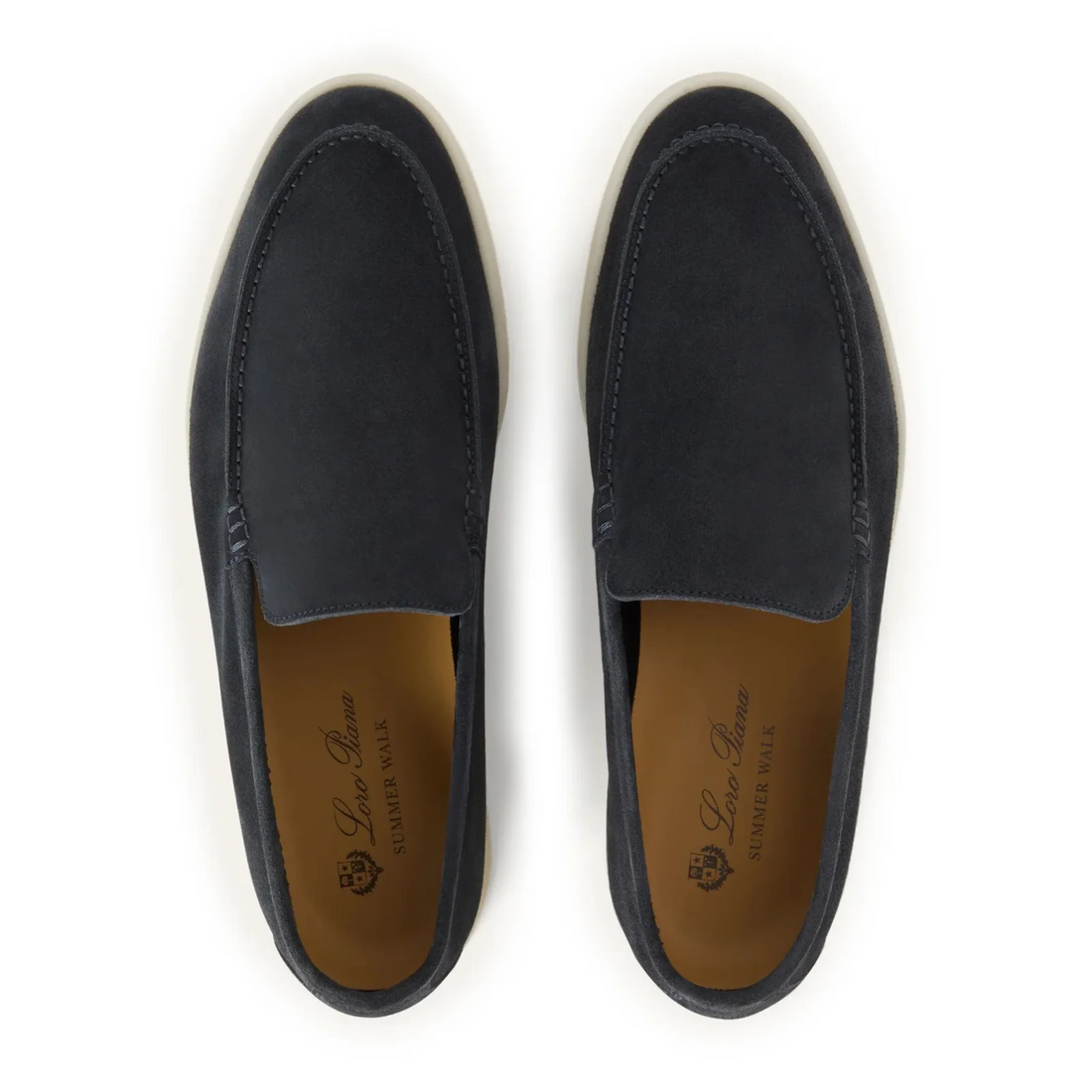 Loro Piana Summer Walk Suede Loafers - Dark Gray