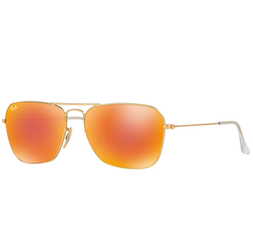 Ray Ban Caravan RB3136 112/69 Square Gold Frame Sunglasses