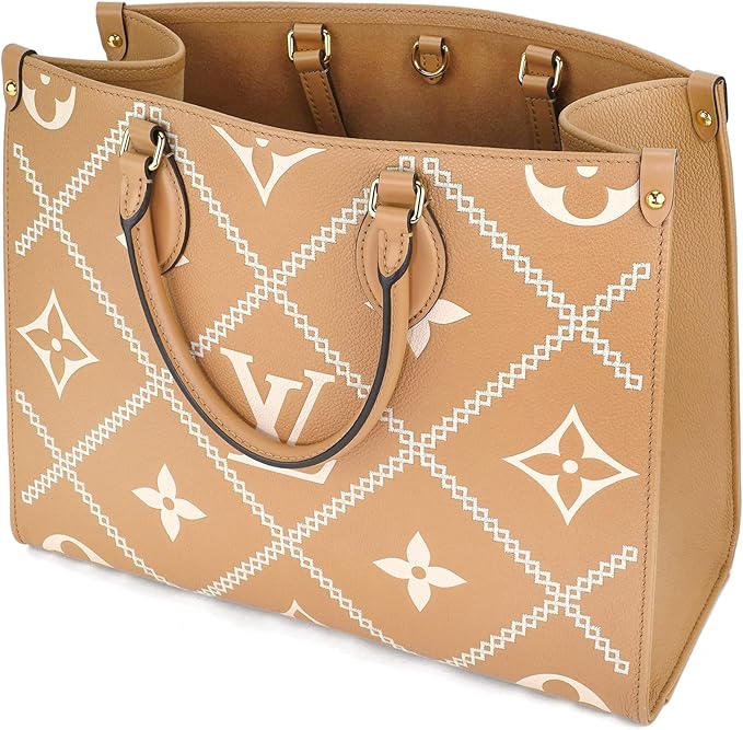 Louis Vuitton Empreinte Monogram Giant Broderies OnTheGo MM Tote Bag - Light Brown