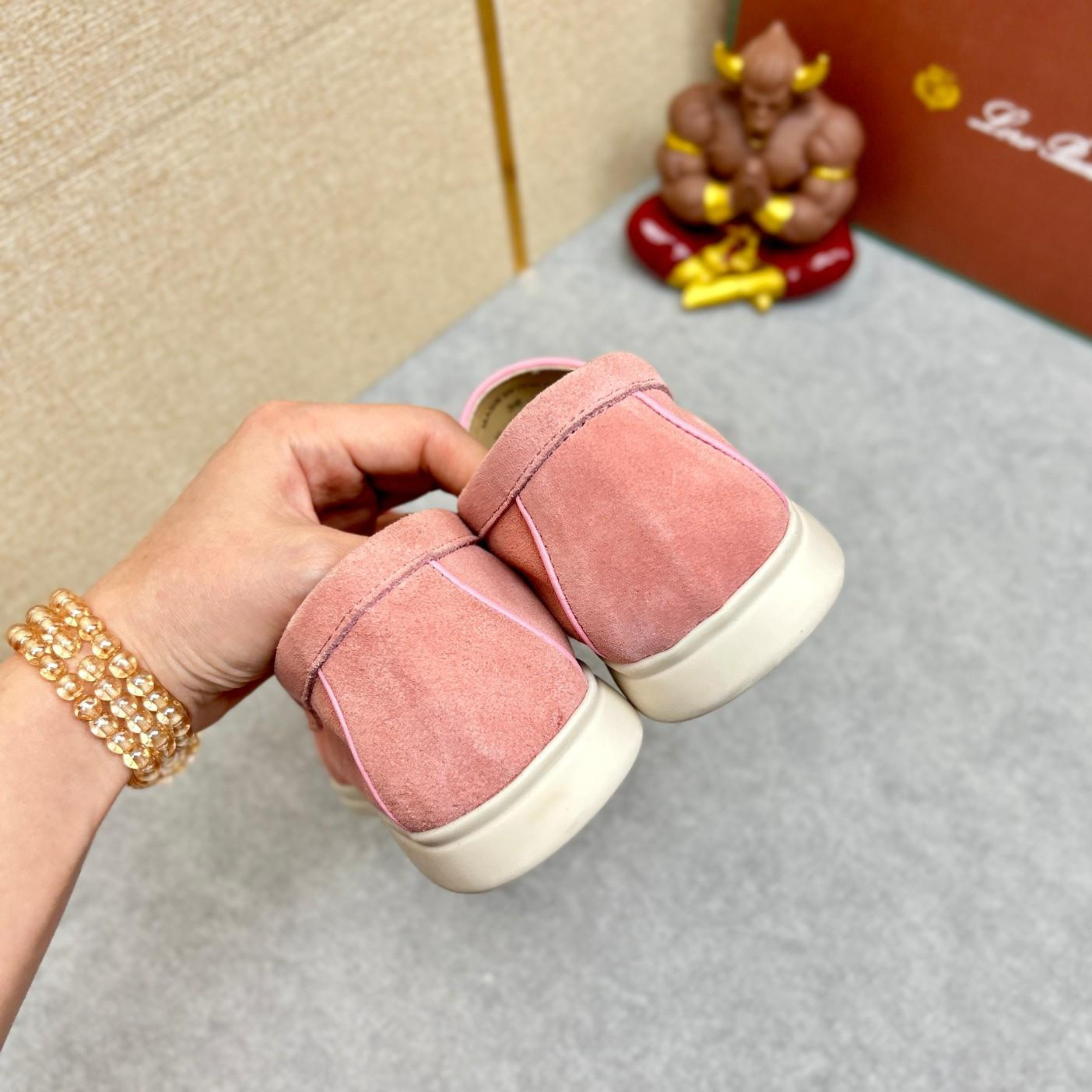 Loro Piana Summer Charms Walk Suede Loafers -  Wild Mauve
