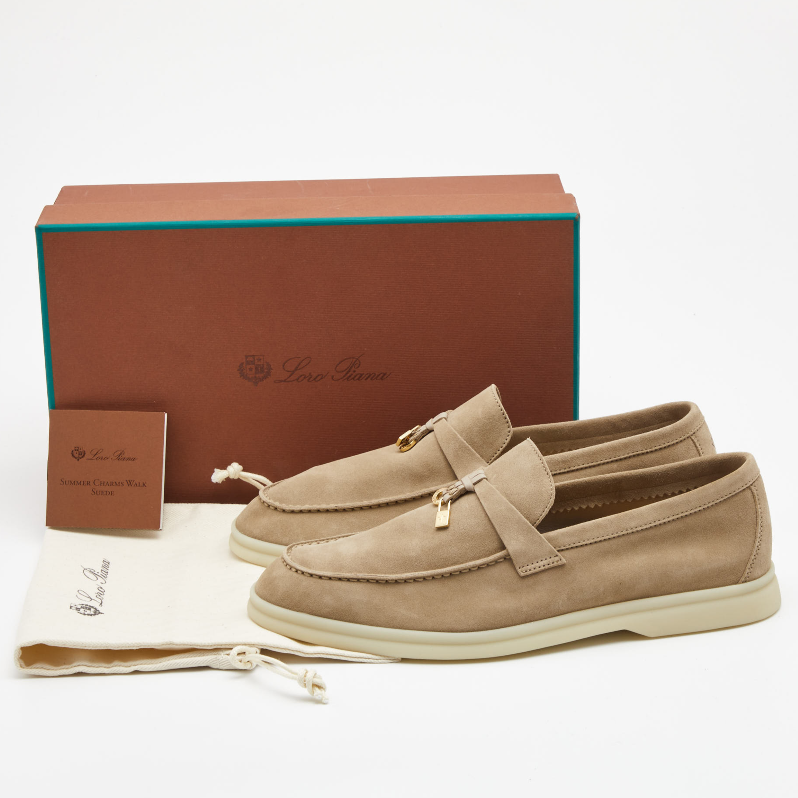 Loro Piana Summer Charms Walk Deerskin Loafers - Beige (119)