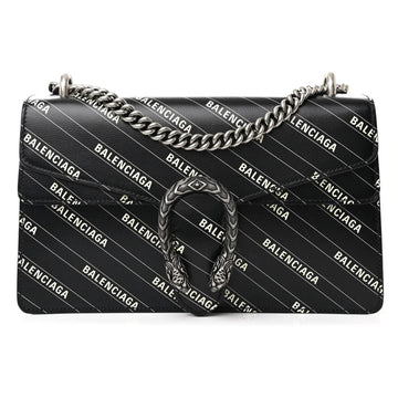 Gucci X Balenciaga Calfskin Dionysus Small Shoulder Bag – Black