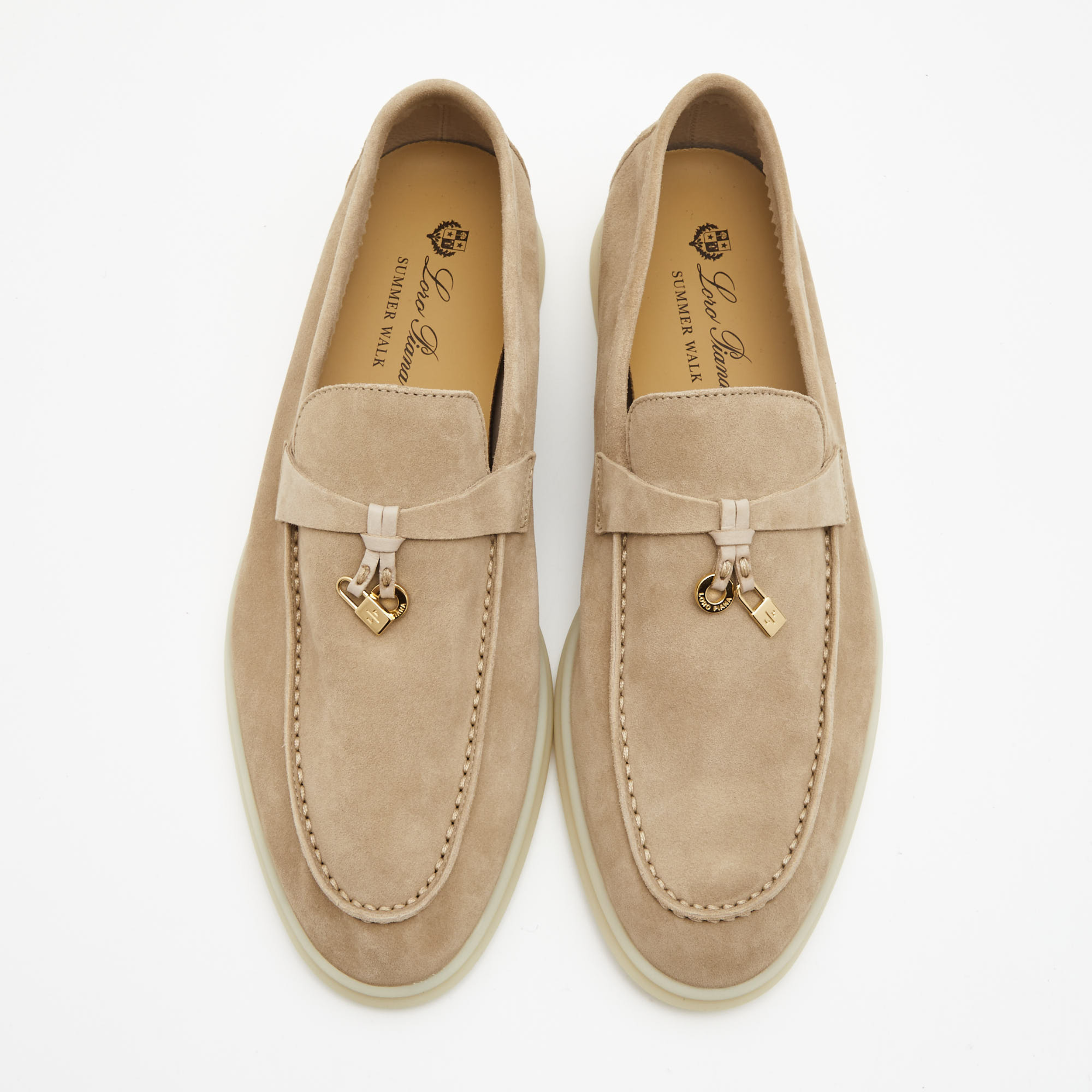 Loro Piana Summer Charms Walk Deerskin Loafers -  Beige (119)