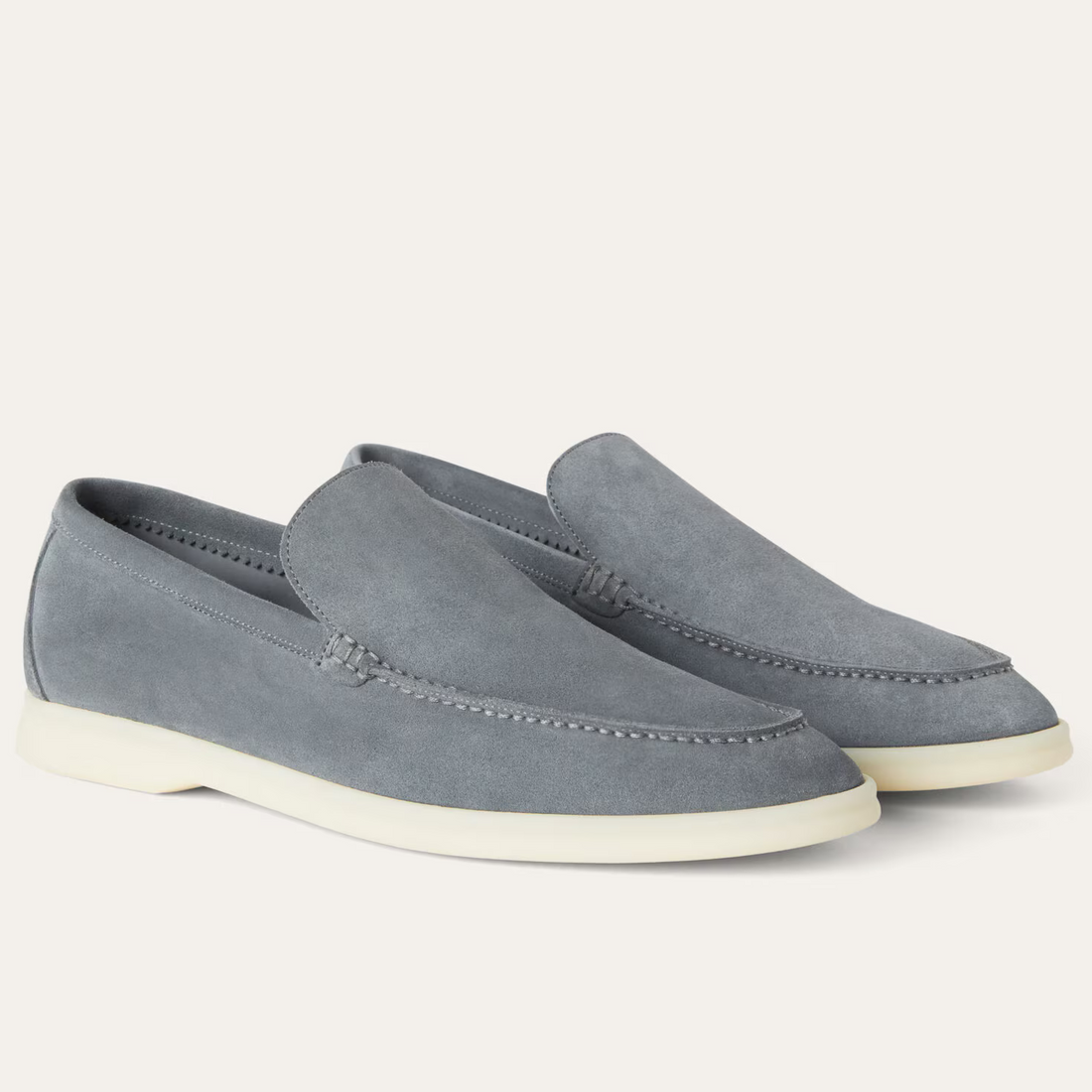 Loro Piana Summer Walk Suede Loafers - Frozen Blue (60JF)