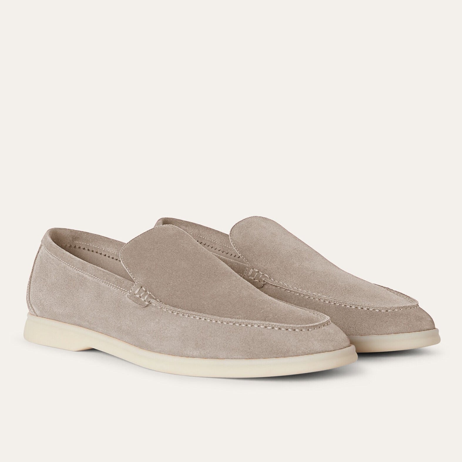 Loro Piana Summer Walk Suede Loafers - Classic Beige (D840)